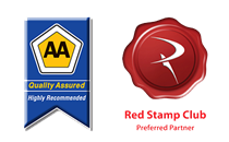 AA Quality Assured and Red Stamp Club logos