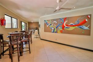 a photo of the bar area