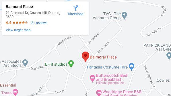google map screengrab showing Balmoral Place location on map